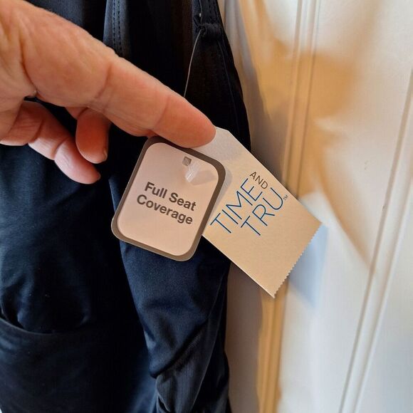 Time‎ And Tru Womens Swimsuit 1 Piece New Plus Size 3X 24W 26W Black Full Bottom - Picture 10 of 15